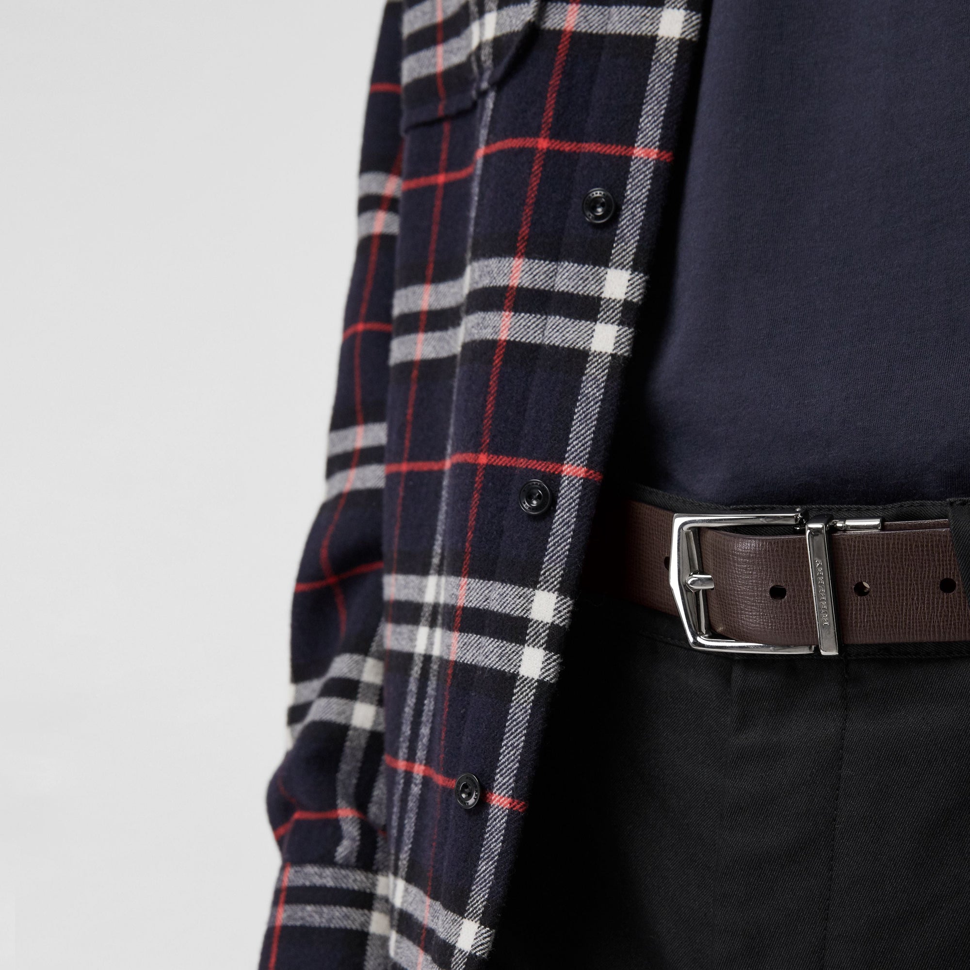 BLACK/CHOCOLATE Ceinture réversible en cuir London