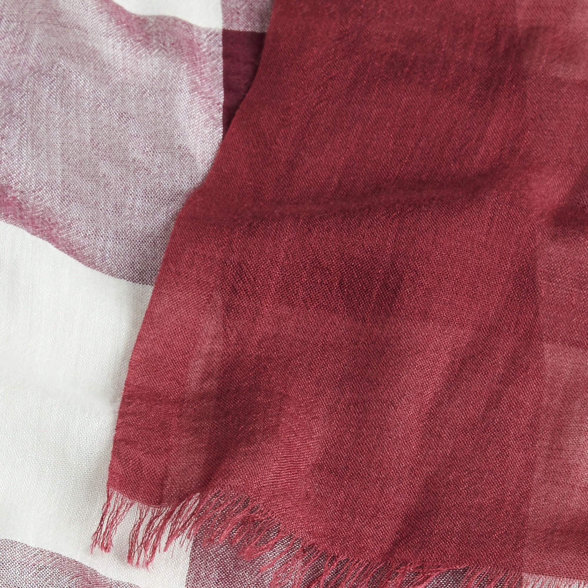 GARNET PINK Écharpe en modal, cachemire et soie à motif check