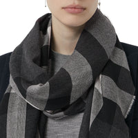 CHARCOAL Écharpe légère en laine et cachemire à motif check