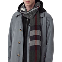 Écharpe légère en laine et cachemire à motif check - Anthracite