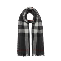 CHARCOAL Écharpe légère en laine et cachemire à motif check