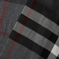 Écharpe légère en laine et cachemire à motif check - Anthracite