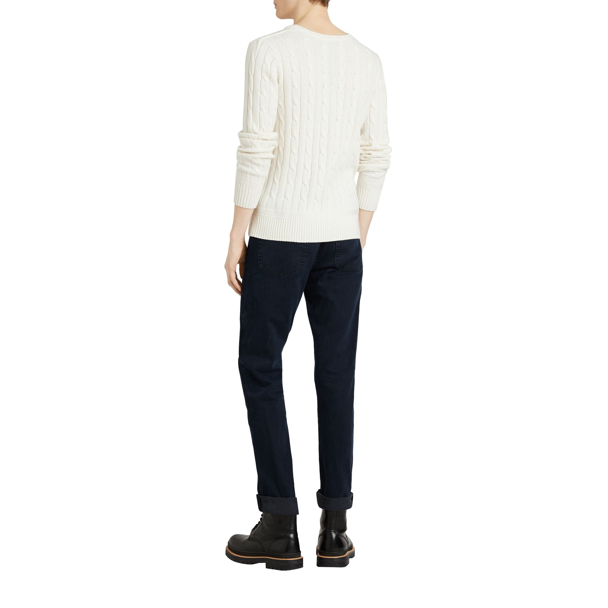 DARK INDIGO Jean droit en denim stretch