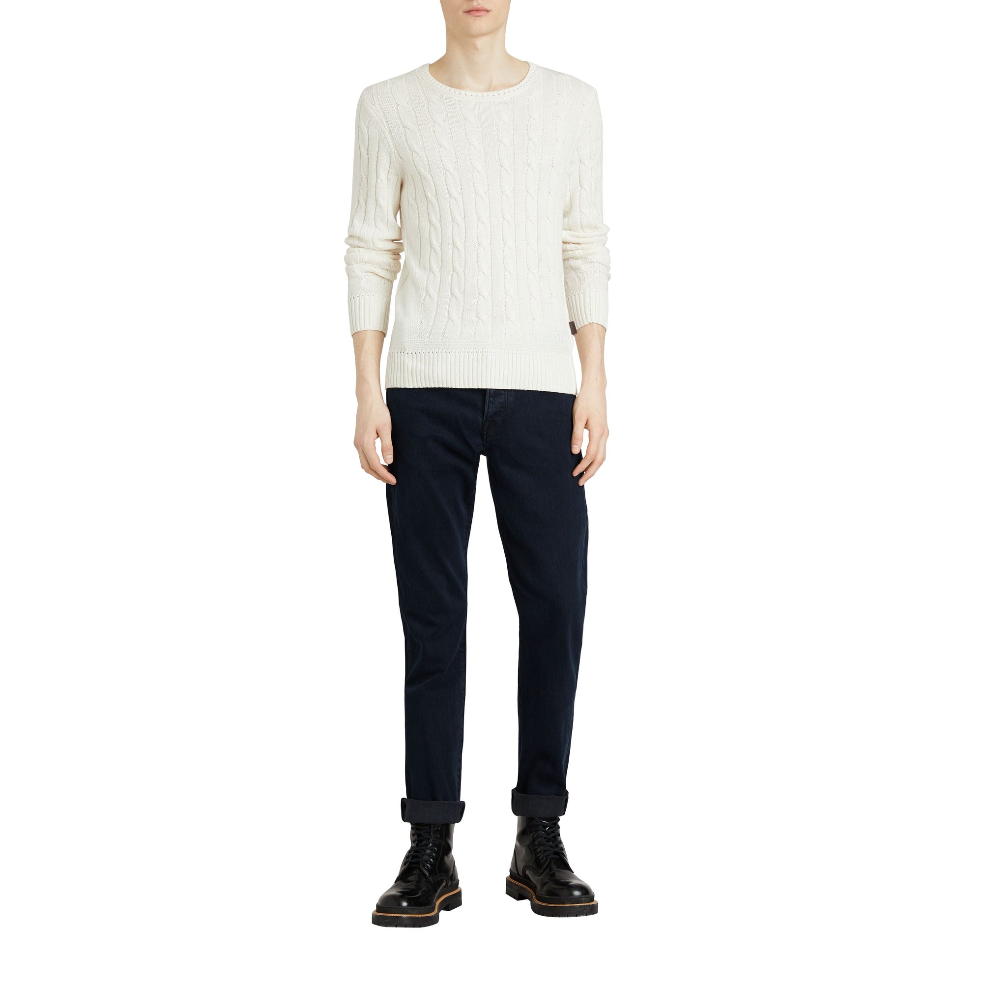 DARK INDIGO Jean droit en denim stretch