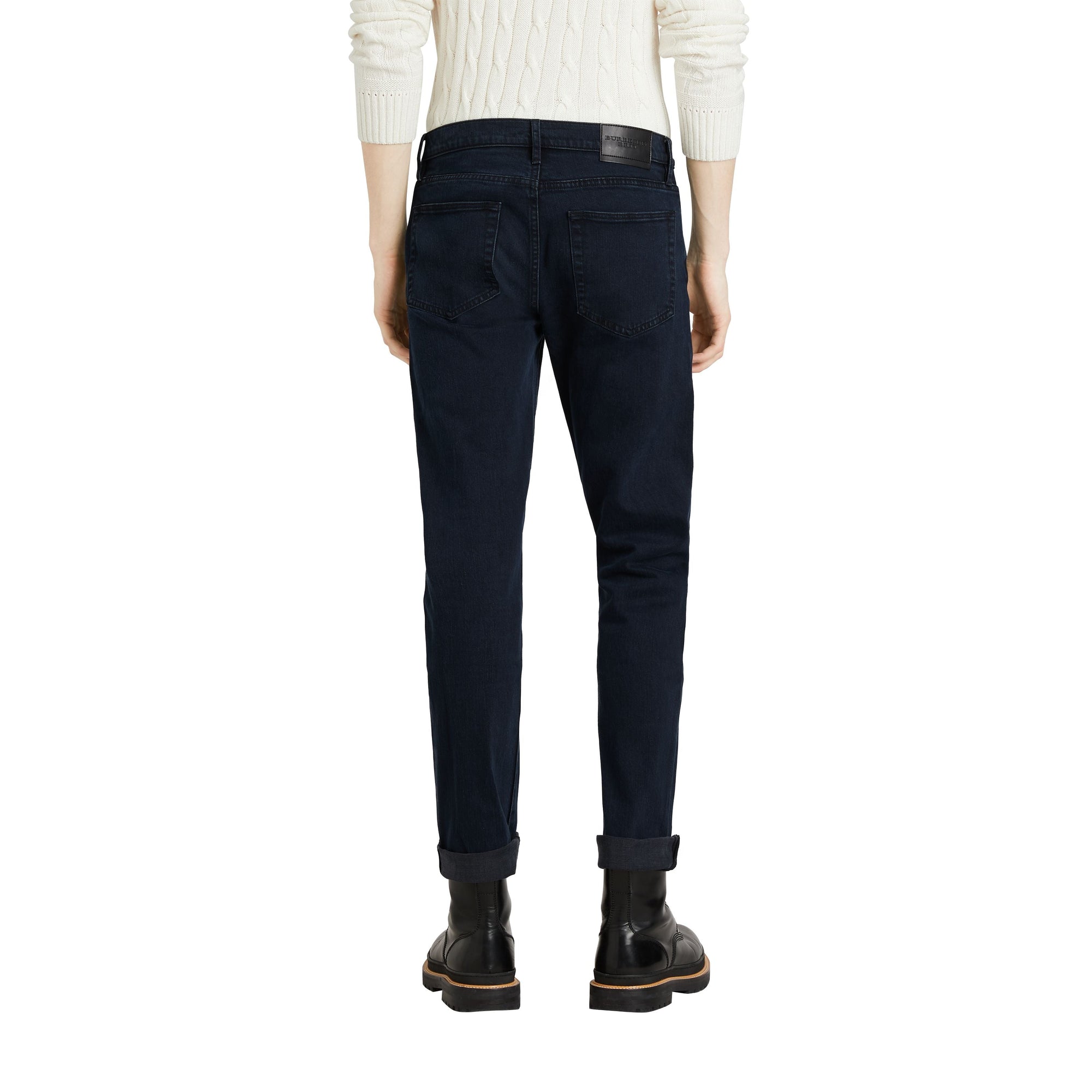 DARK INDIGO Jean droit en denim stretch