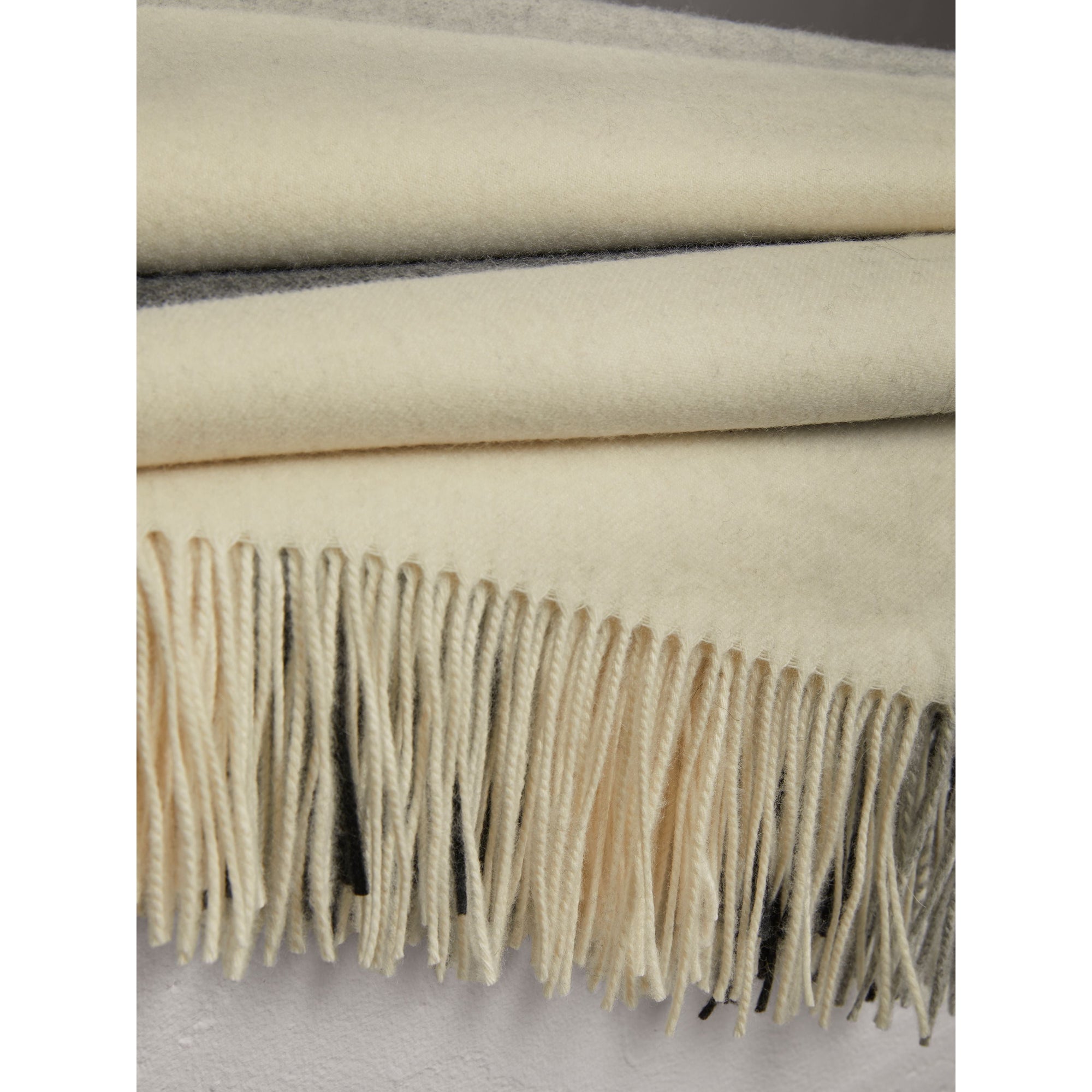 NATURAL WHITE Couverture en cachemire à motif check