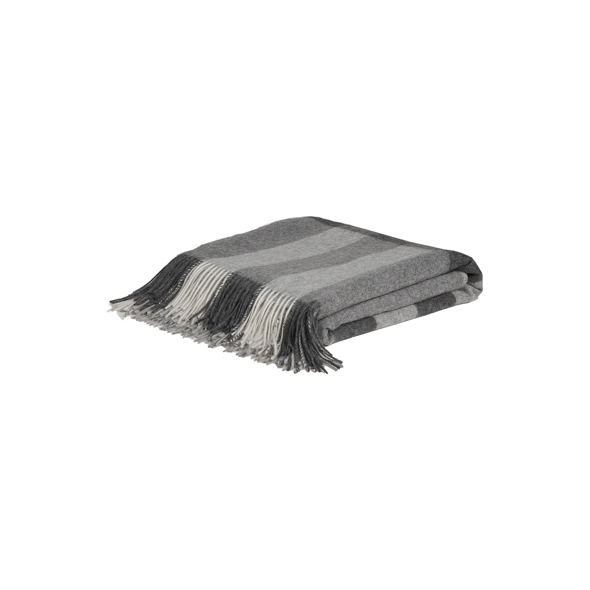 Couverture en cachemire à motif check - Gris Pâle