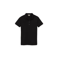BLACK Polo en piqué de coton extensible avec éléments check