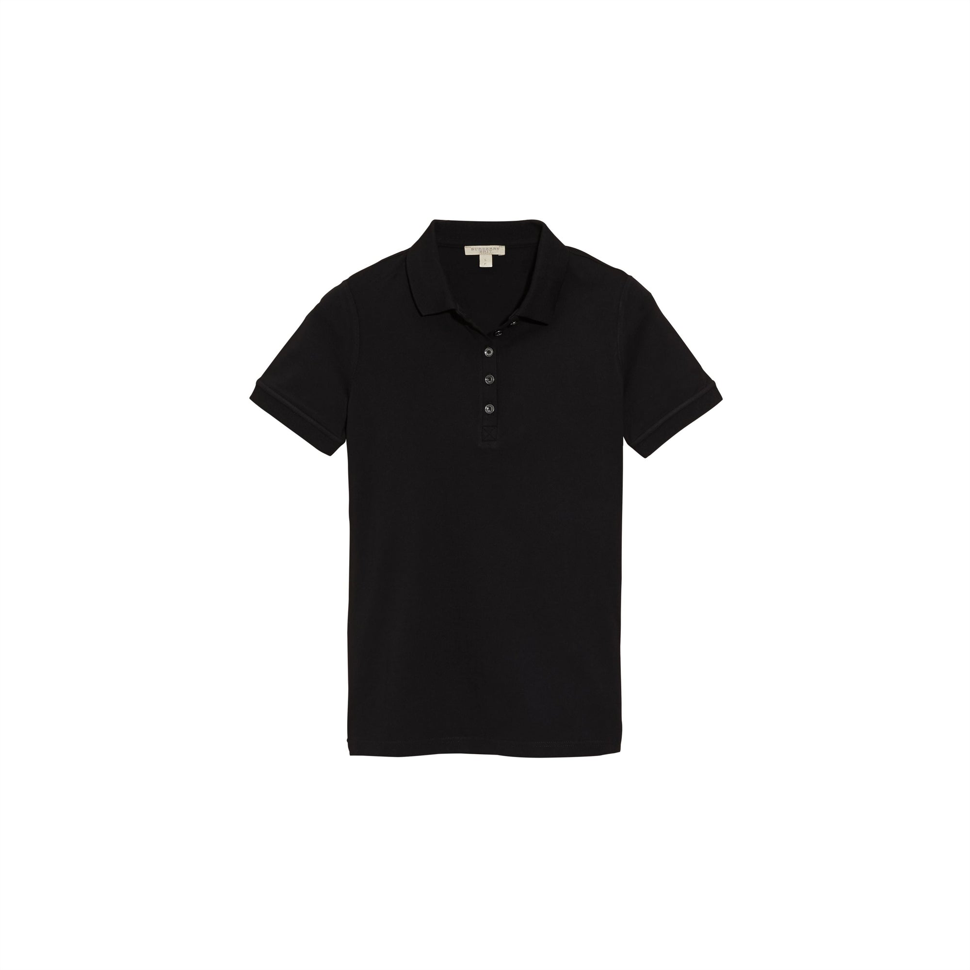 BLACK Polo en piqué de coton extensible avec éléments check