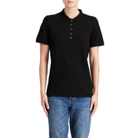 BLACK Polo en piqué de coton extensible avec éléments check