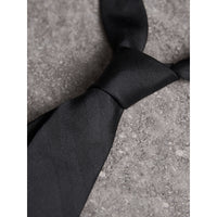 CHARCOAL Cravate étroite en soie à motif check
