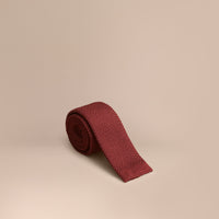 DEEP CLARET Cravate fine en maille de soie