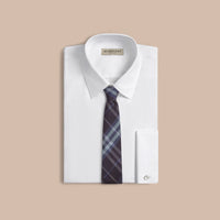NAVY Cravate moderne en soie à motif check