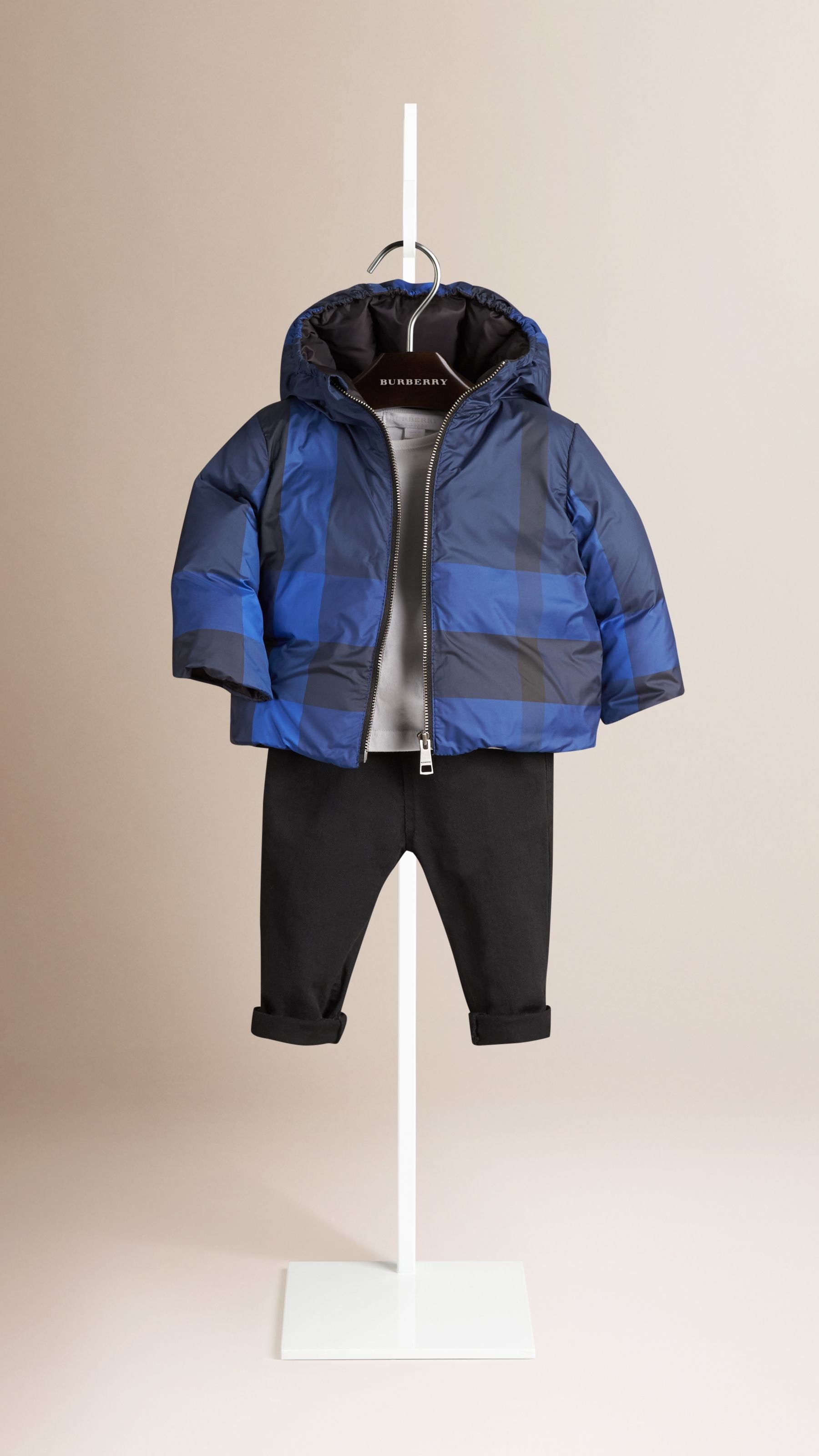 NAVY Veste rembourrée en duvet réversible avec motif check