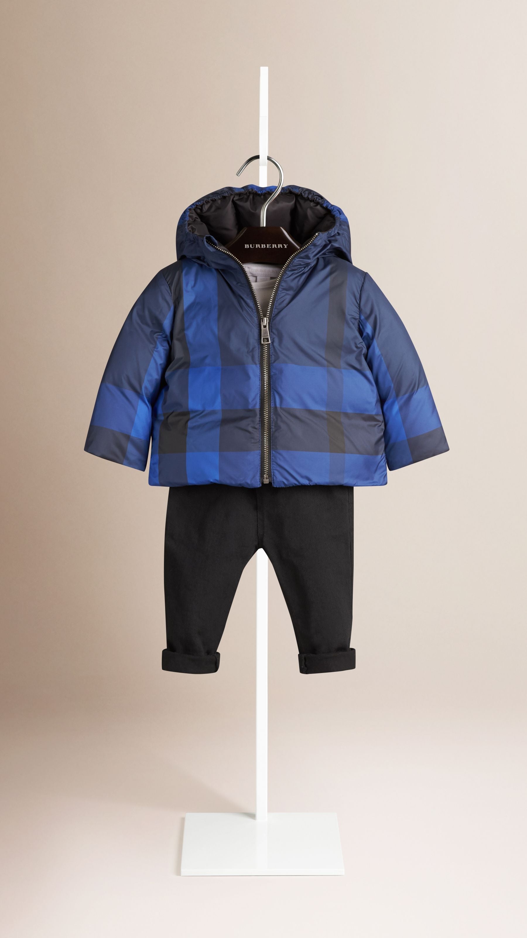 NAVY Veste rembourrée en duvet réversible avec motif check