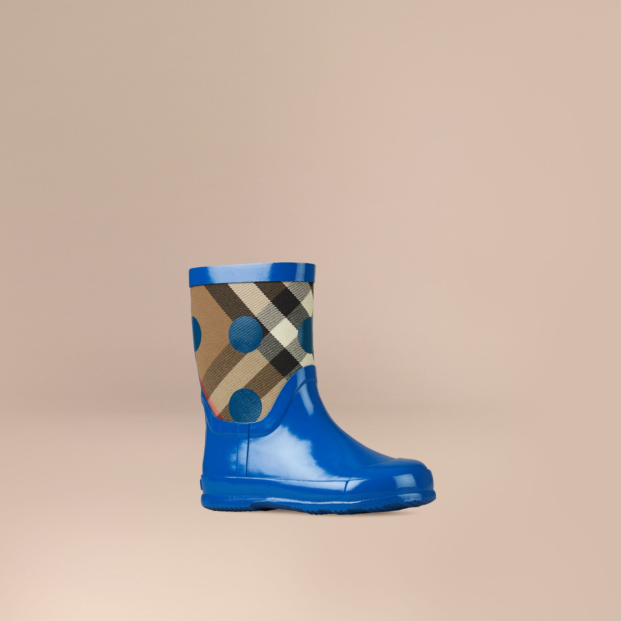 LUPIN BLUE Bottes de pluie check avec imprimé à pois
