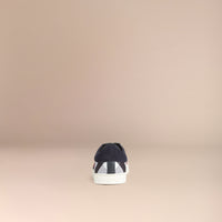 NAVY Tennis en toile check et cuir