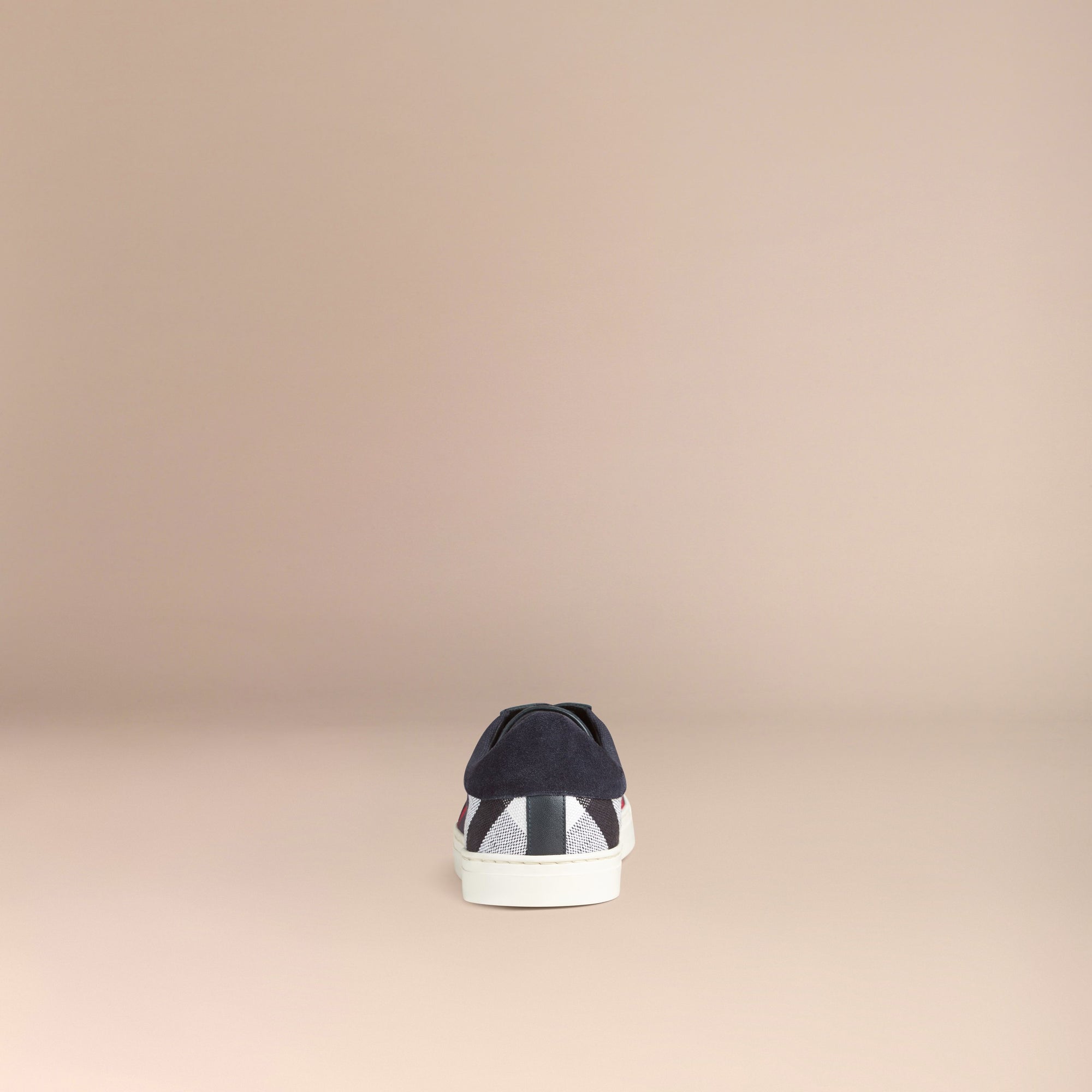 NAVY Tennis en toile check et cuir