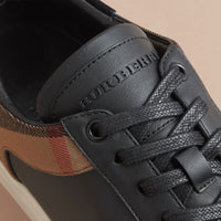HC/BLACK Tennis en cuir avec motif House check