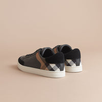 HC/BLACK Tennis en cuir avec motif House check