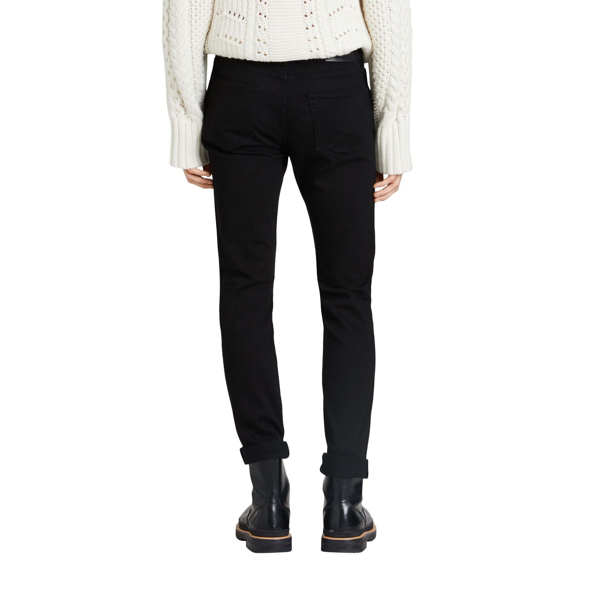 BLACK Jean denim extensible de coupe droite