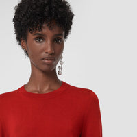 PARADE RED Pull en laine mérinos avec détails check