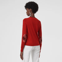 PARADE RED Pull en laine mérinos avec détails check