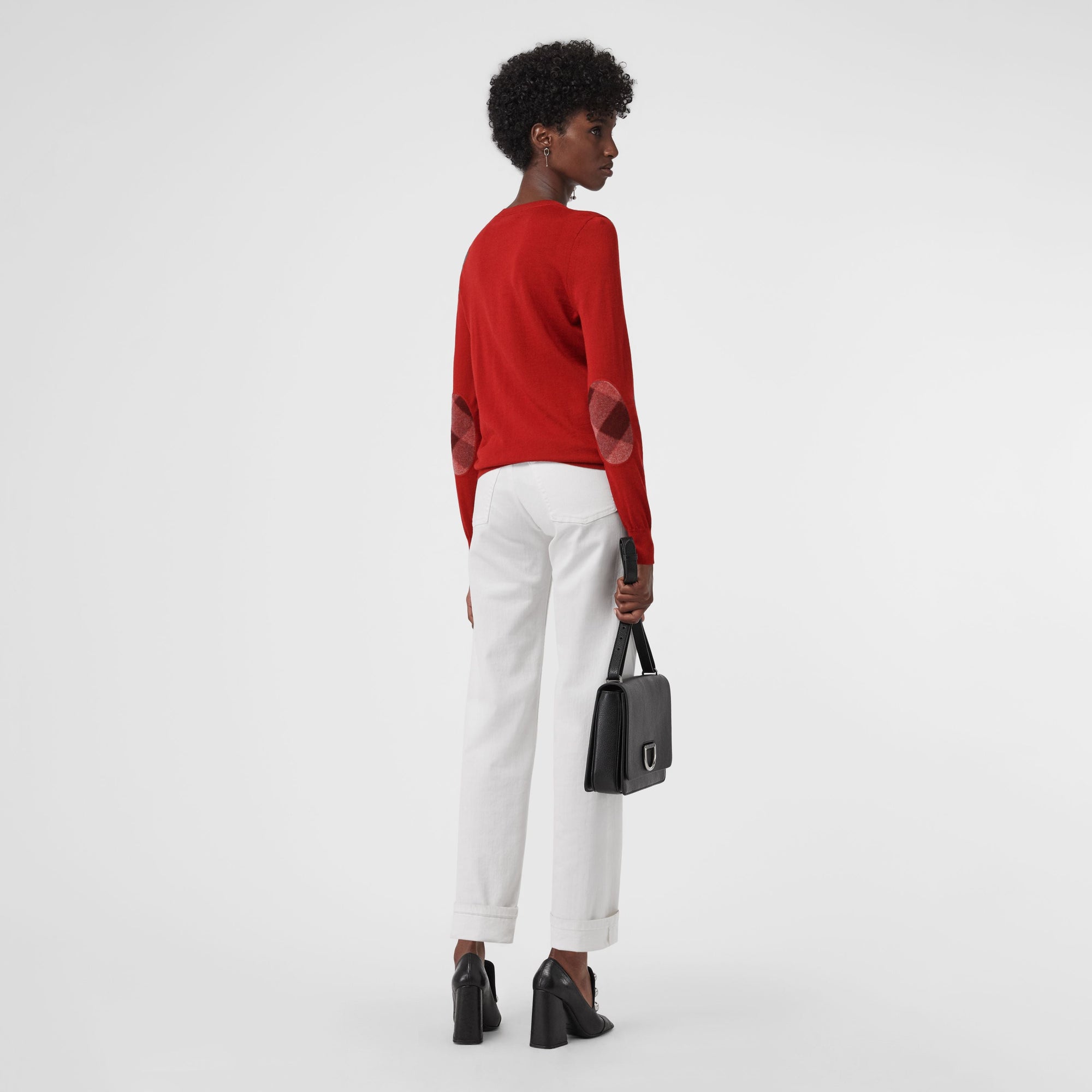 PARADE RED Pull en laine mérinos avec détails check
