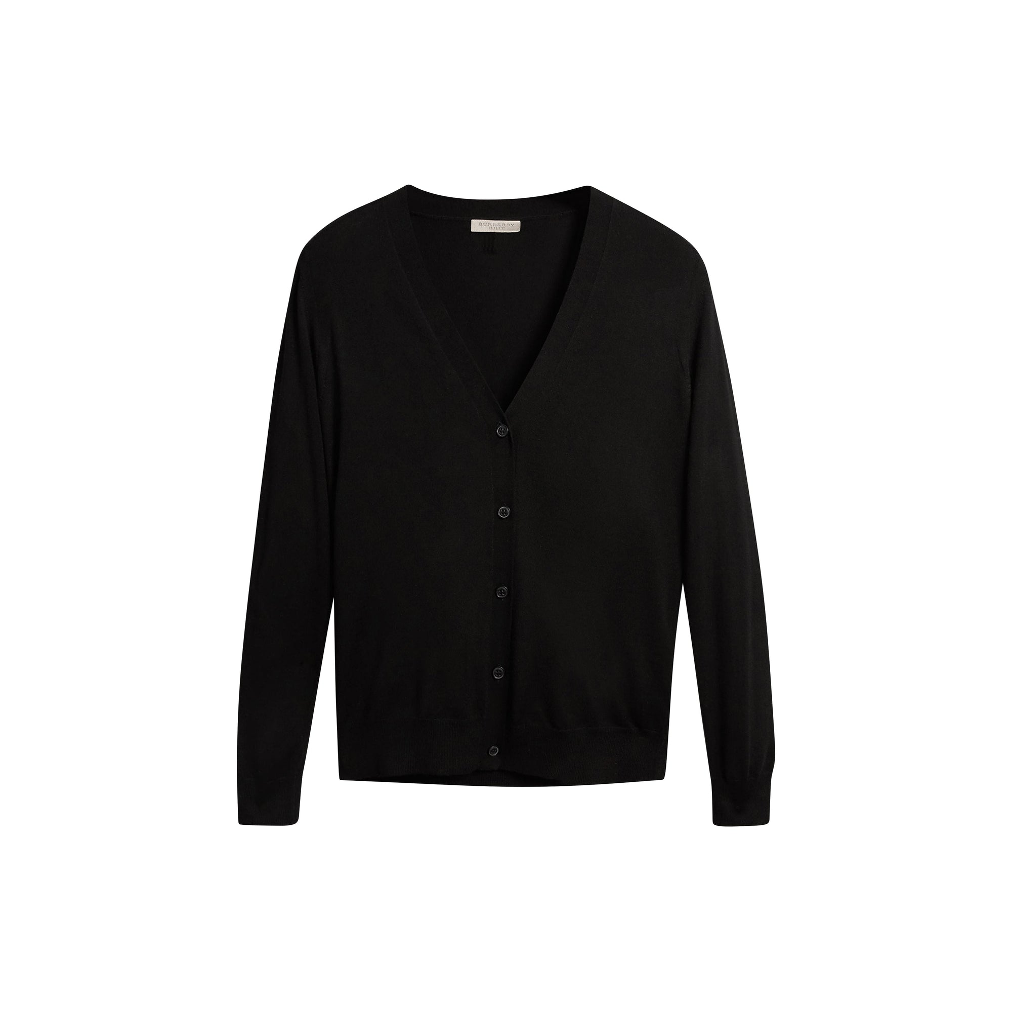 Cardigan en laine mérinos avec éléments check - Noir