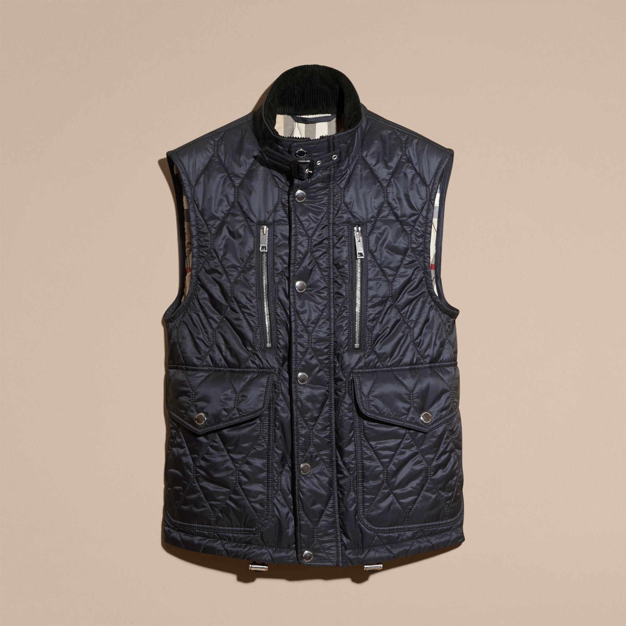 NAVY Veste sans manches matelassée à poches multiples