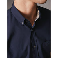 NAVY Chemise à manches courtes en popeline de coton extensible
