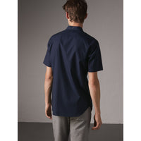 NAVY Chemise à manches courtes en popeline de coton extensible