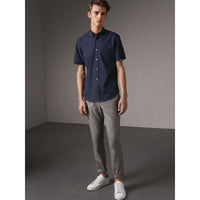 NAVY Chemise à manches courtes en popeline de coton extensible