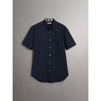 NAVY Chemise à manches courtes en popeline de coton extensible