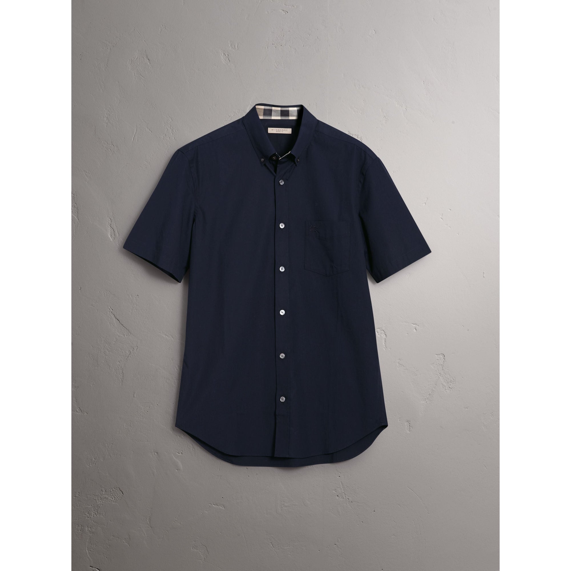 NAVY Chemise à manches courtes en popeline de coton extensible