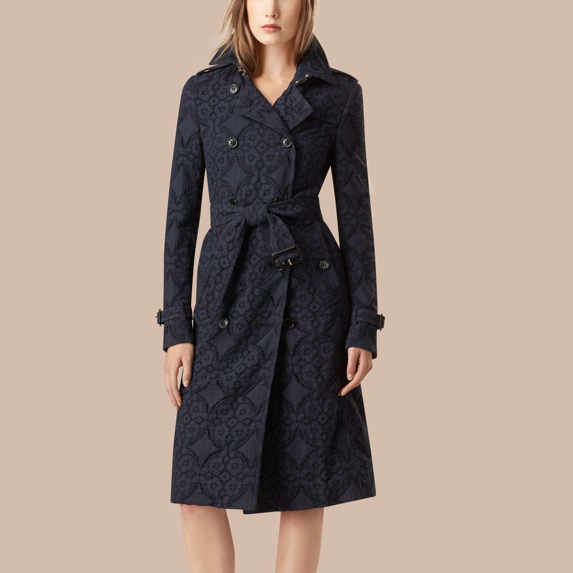INK Trench-coat en dentelle de gabardine