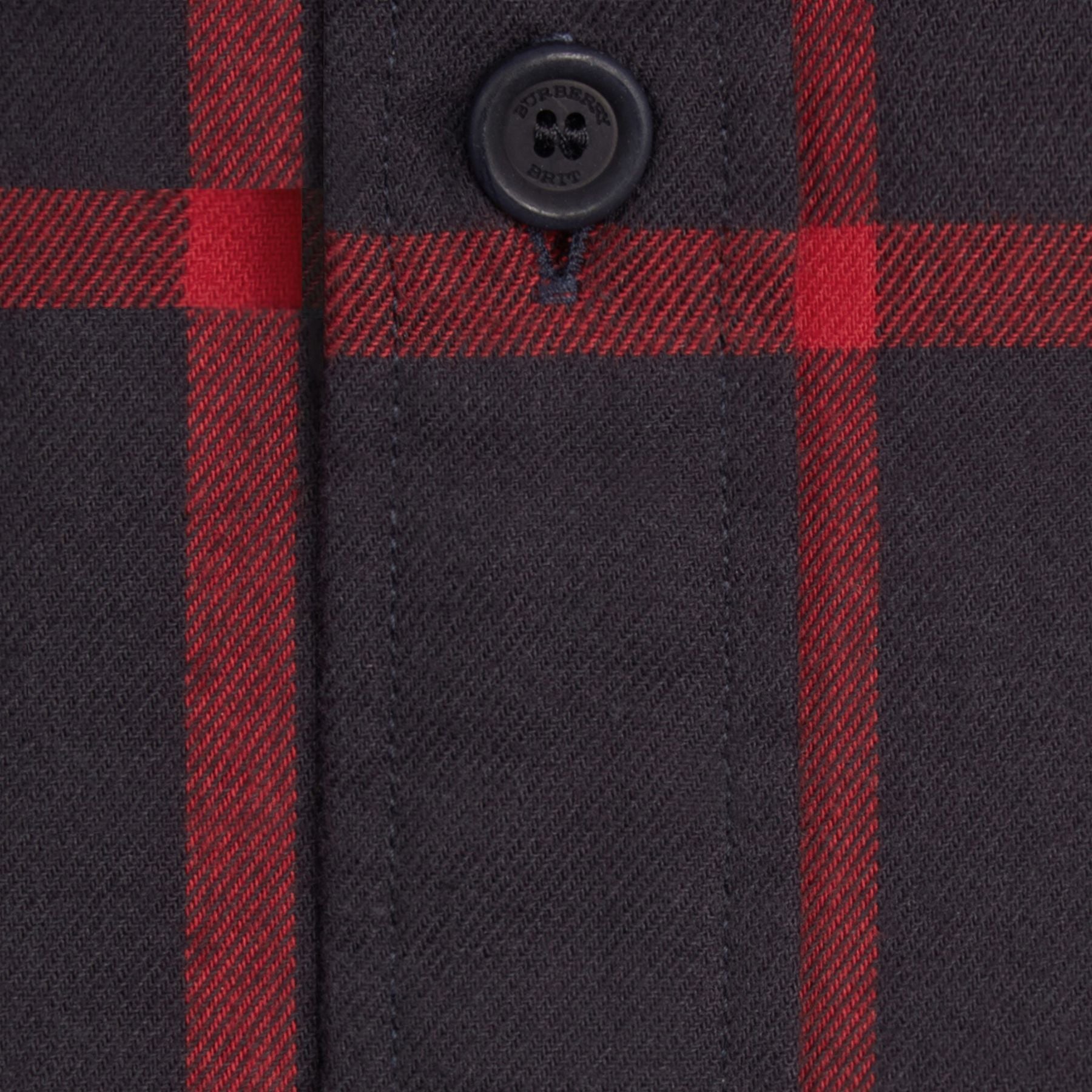 NAVY Chemise en flanelle de coton à motif check