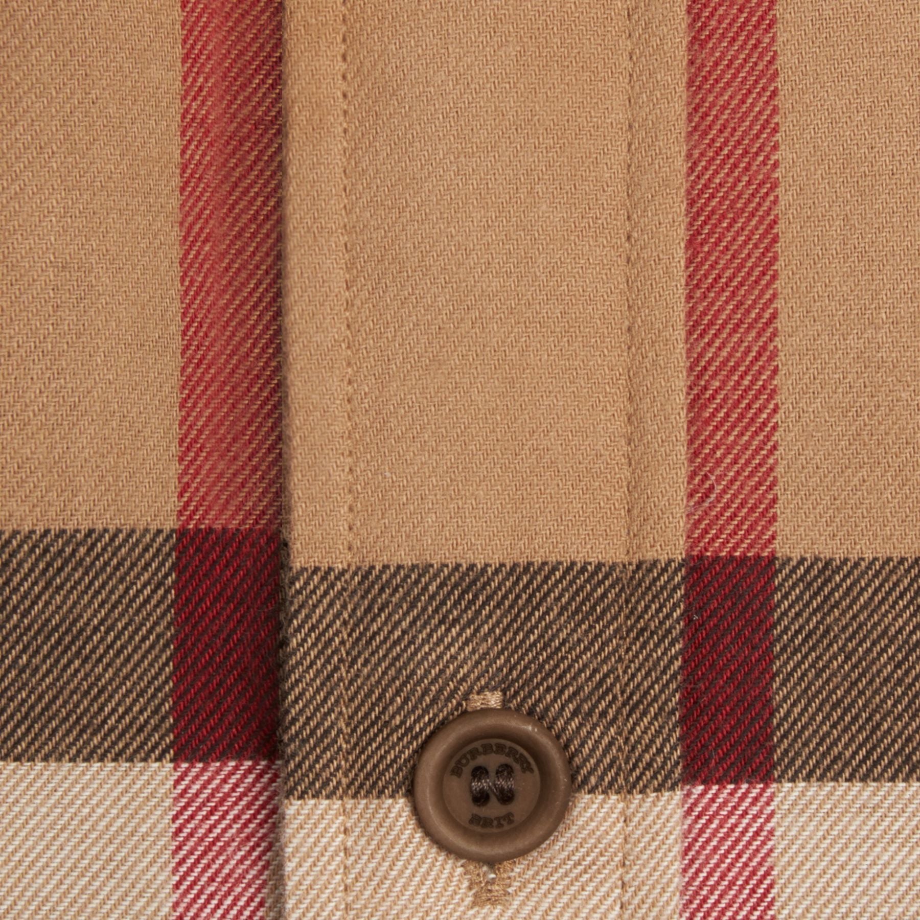 CAMEL Chemise en flanelle de coton à motif check
