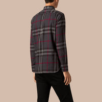 CHARCOAL Chemise en flanelle de coton à motif check