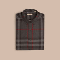 CHARCOAL Chemise en flanelle de coton à motif check