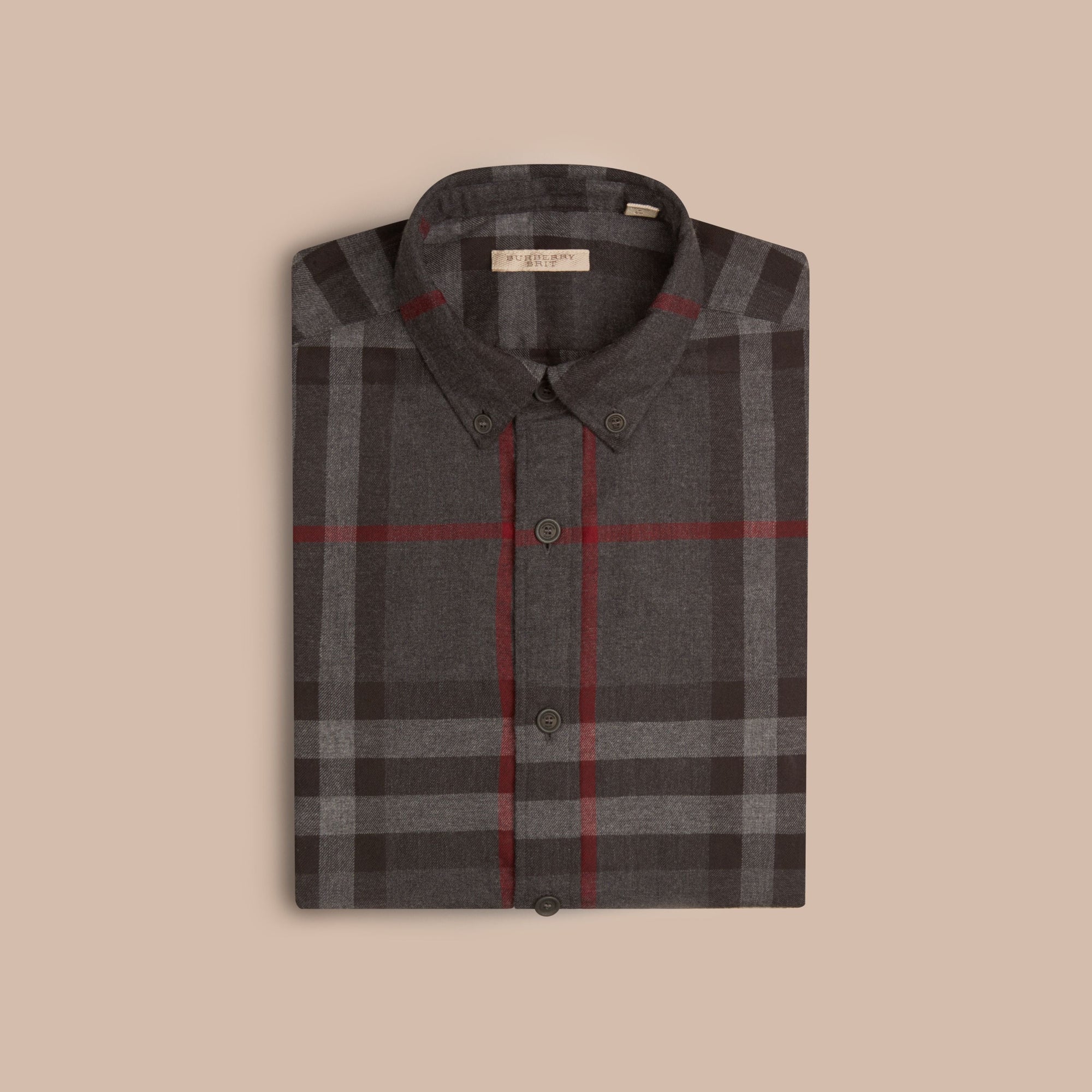 CHARCOAL Chemise en flanelle de coton à motif check