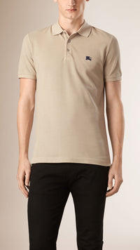 STONE Polo en piqué de coton double teinte