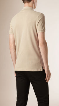 STONE Polo en piqué de coton double teinte