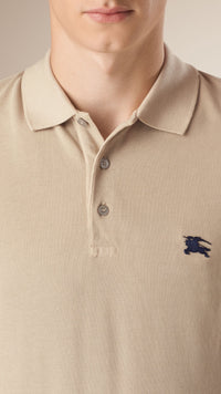 STONE Polo en piqué de coton double teinte