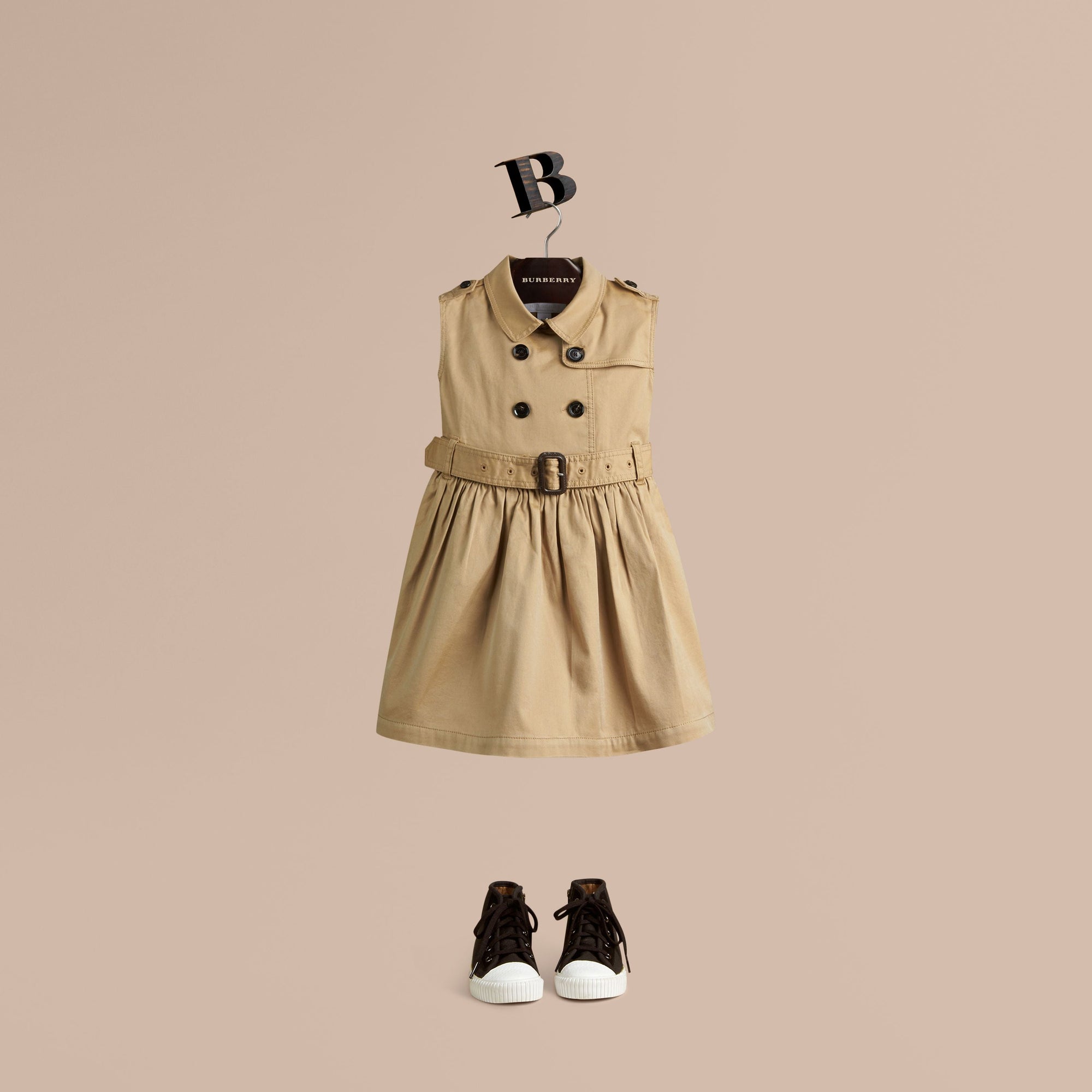 HONEY Robe trench en coton extensible