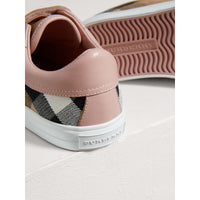 PEONY ROSE MELANGE Sneakers en coton House check et cuir
