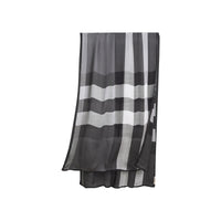 Foulard en soie légère à motif check - Gris moyen