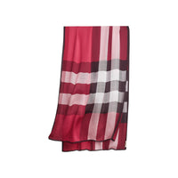 Foulard en soie légère à motif check - Rose fuchsia