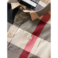 NEW CLASSIC CHECK Chemise en coton à manches courtes avec motif check