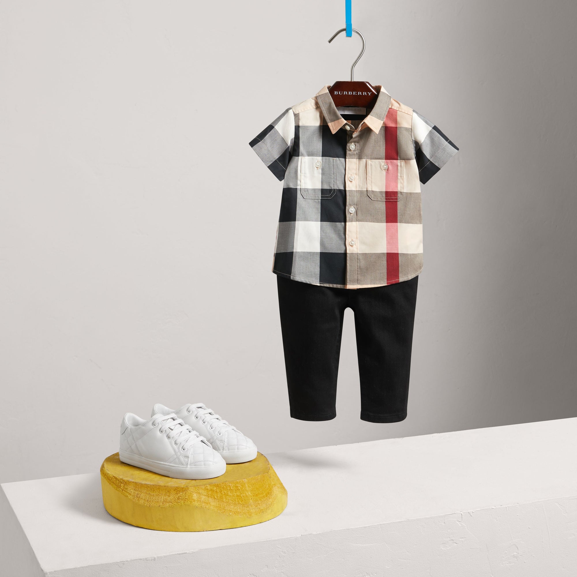 NEW CLASSIC CHECK Chemise en coton à manches courtes avec motif check
